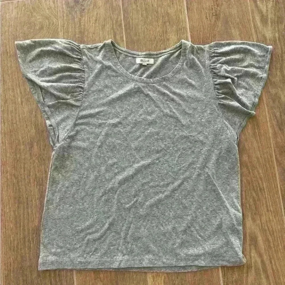 Madewell Ruffle Sleeve blouse relaxed fit, comfortable material, classy #M0079 - Picture 5 of 10